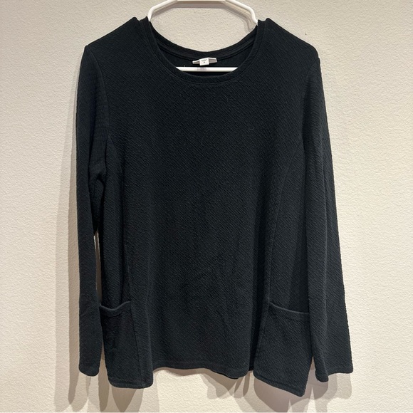 Pure Jill Tops - Pure Jill Black Long Sleeve‎ Top with Pockets Size Medium